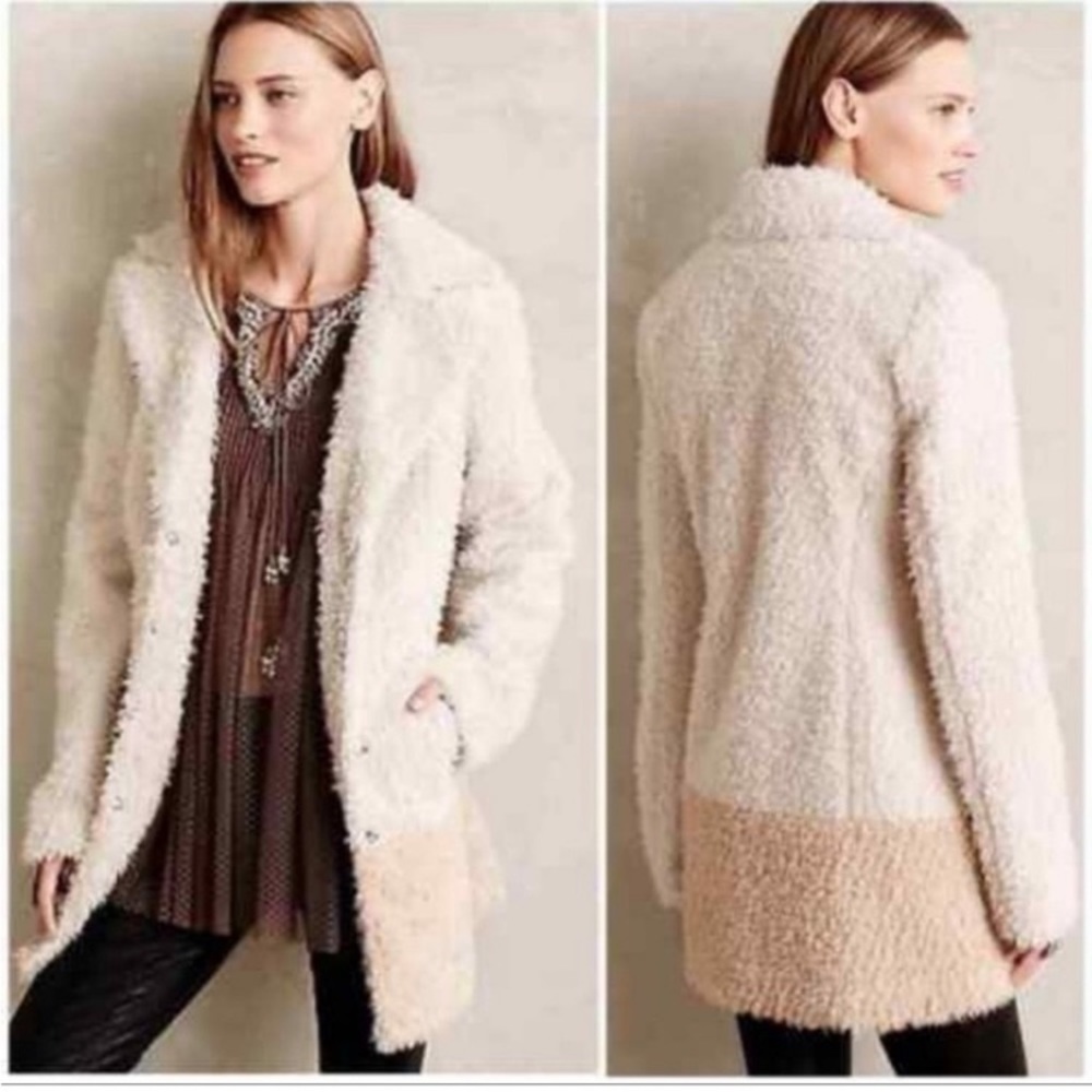 Anthropologie elevenses faux fur jacket